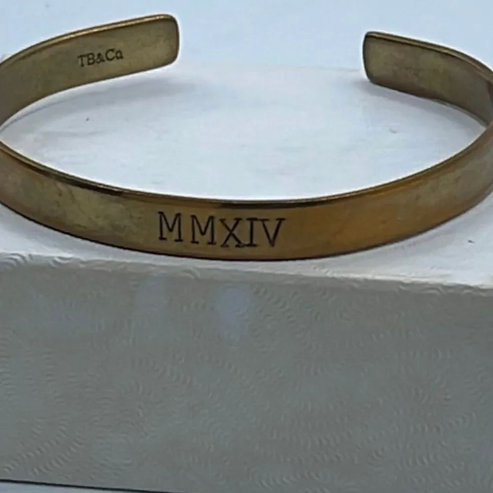 2014 TB & Co. brass cuff bracelet Roman numbers